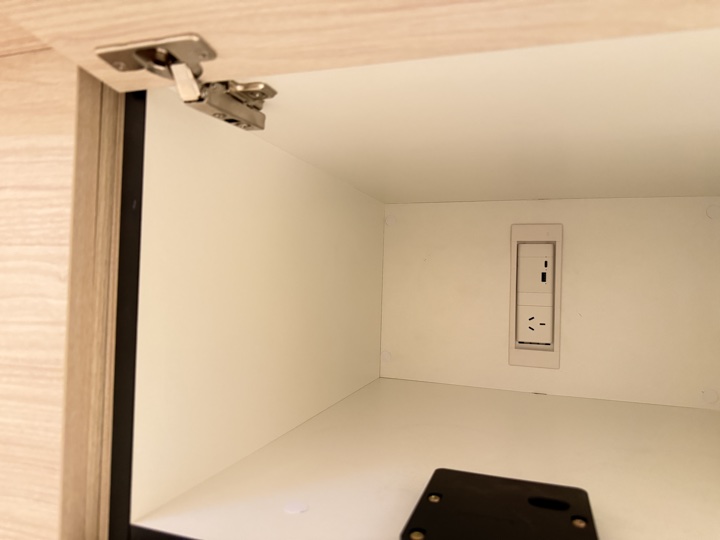After — damaged melamine on the inside top panel of a locker