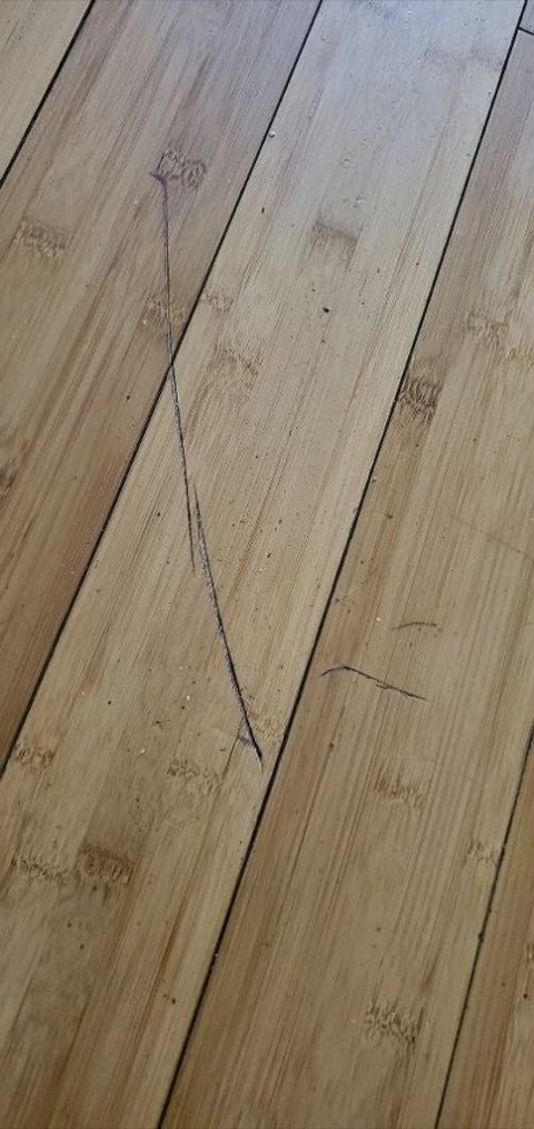 Scratches across a finished surface