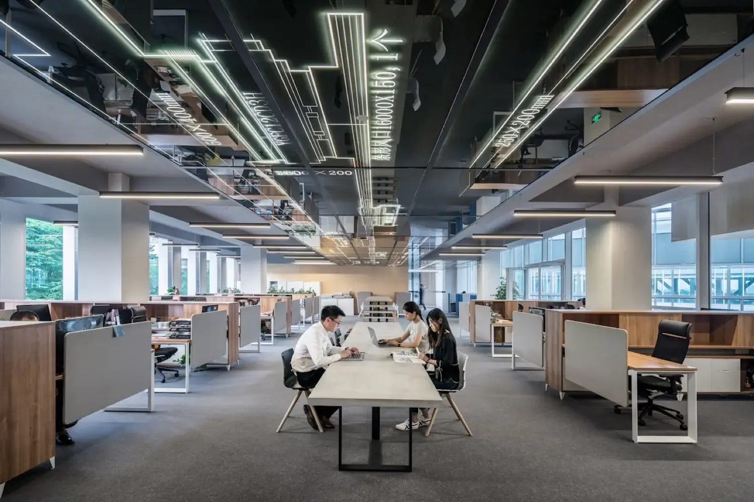 Open-plan office fitout nearing handover