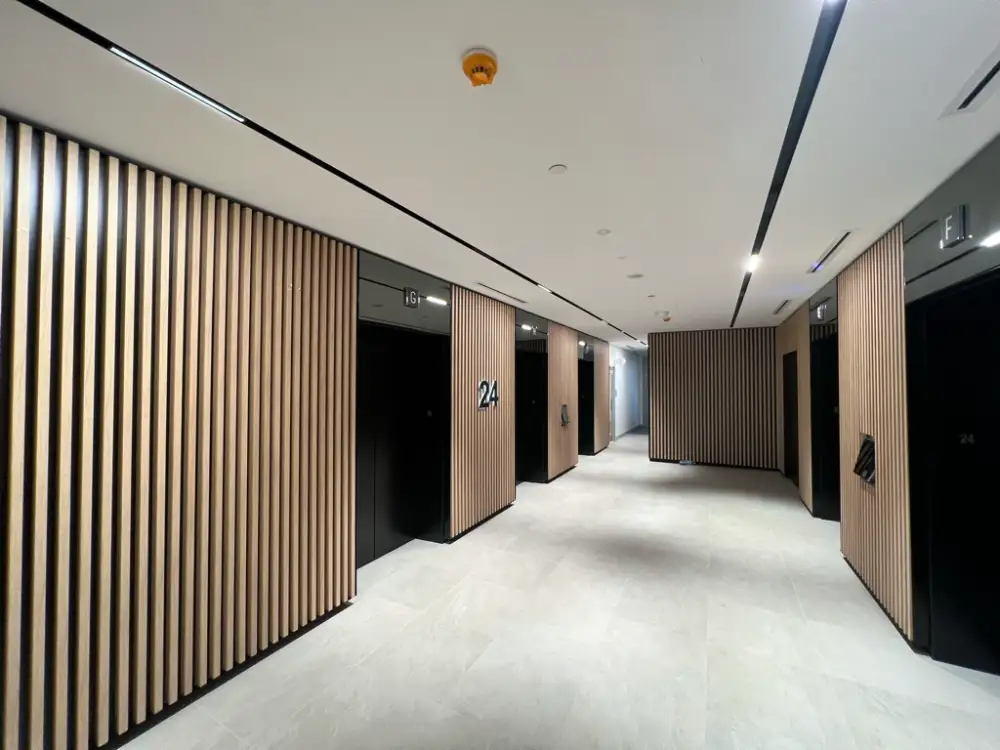 Timber wall panelling finished by hand